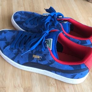 Puma rare red/blue clyde suede 6Y